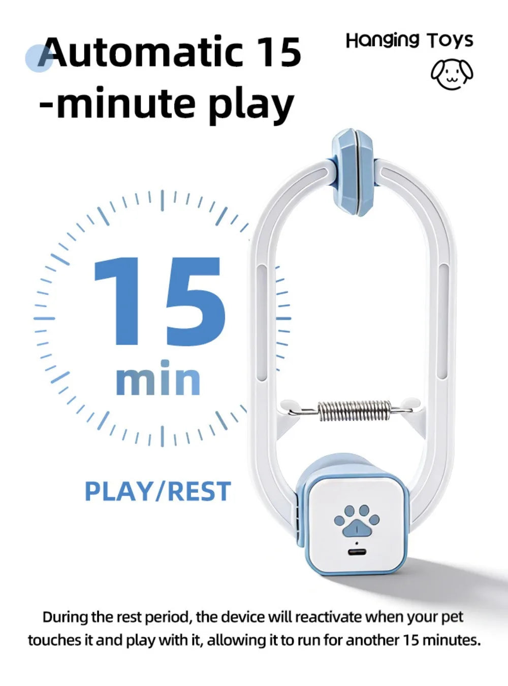 Self-Playing Cat Toy, Automatic Retractable Door Hanging Teaser for Indoor Cats, Boredom Buster Exercise Toy
