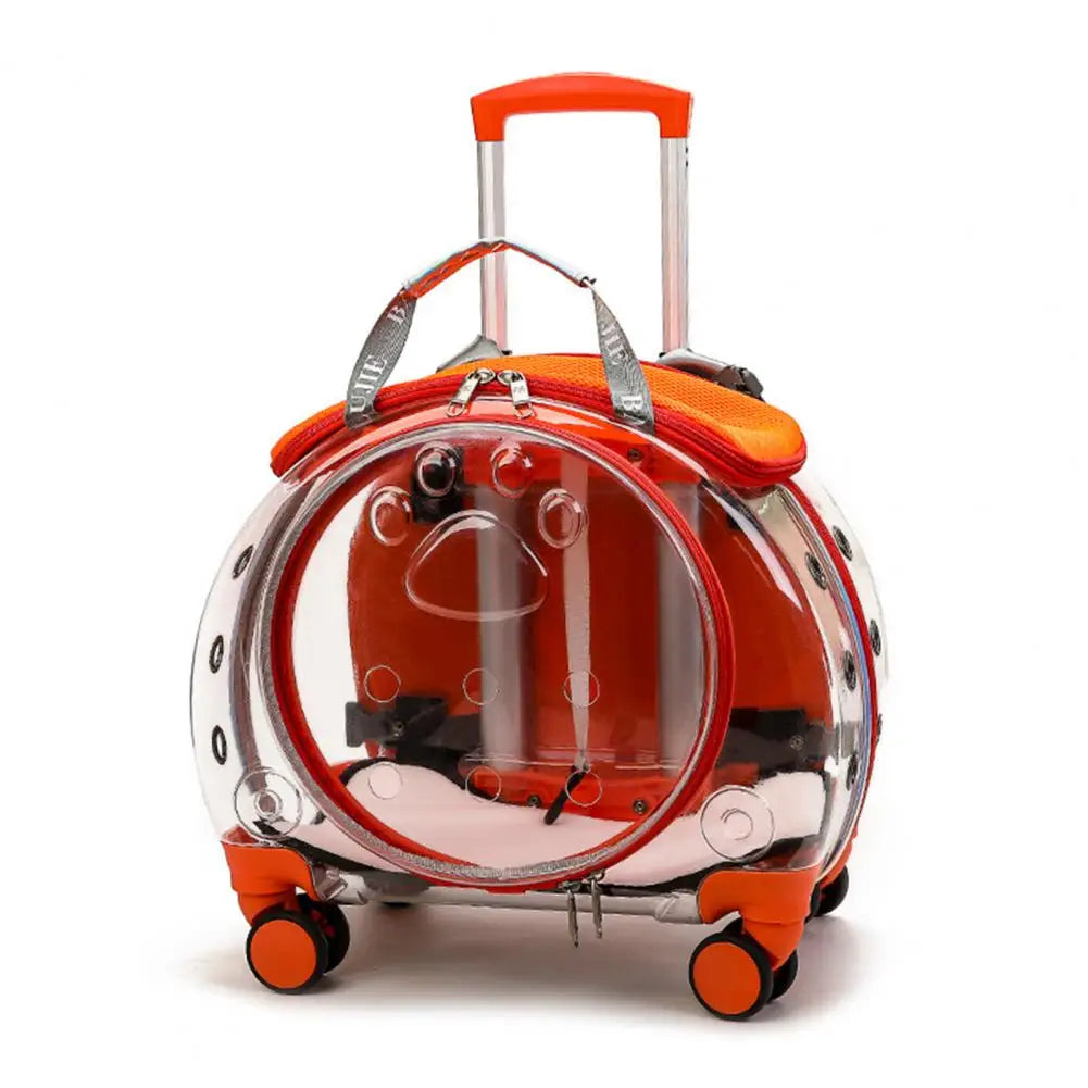 Pet Trolley Case with Ventilation Holes Portable Pet Trolley Case with Ventilation Holes Silent Wheels Travel Backpack for Cats