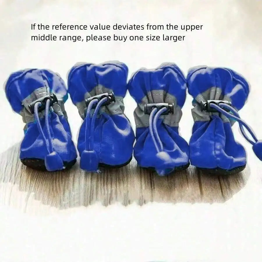 4pcs/Set Waterproof Anti-Slip Pet Dog Shoes, Chihuahua Rain Boots For Small Dogs & Puppies