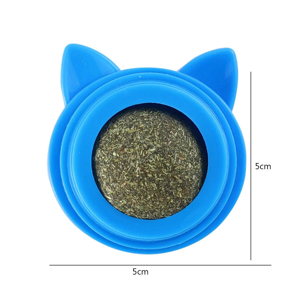 Rotatable Catnip Molar Stick Natural Safe Catnip Edible Lick Balls Catnip Wall Balls for Cats Teeth Cleaning Pet Treats Supplies