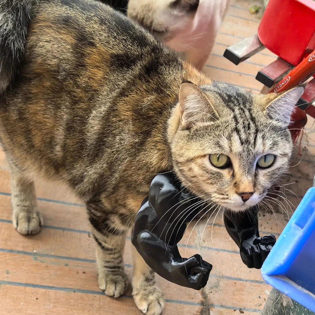 3D Printed Cat Muscle Arm Giant Muscle Arm Lightweight Halloween Cat Costume Cat Neck Arm with Muscle Pet Cosplay Accessories