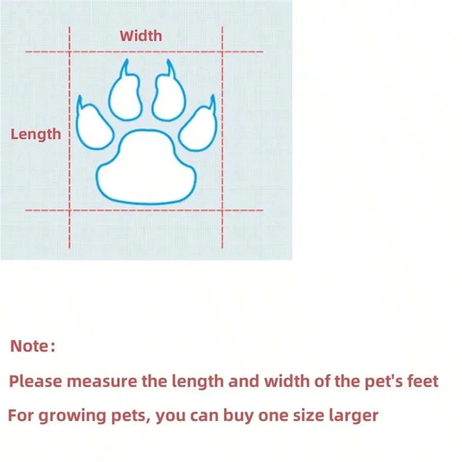 4pcs/Set Waterproof Anti-Slip Pet Dog Shoes, Chihuahua Rain Boots For Small Dogs & Puppies