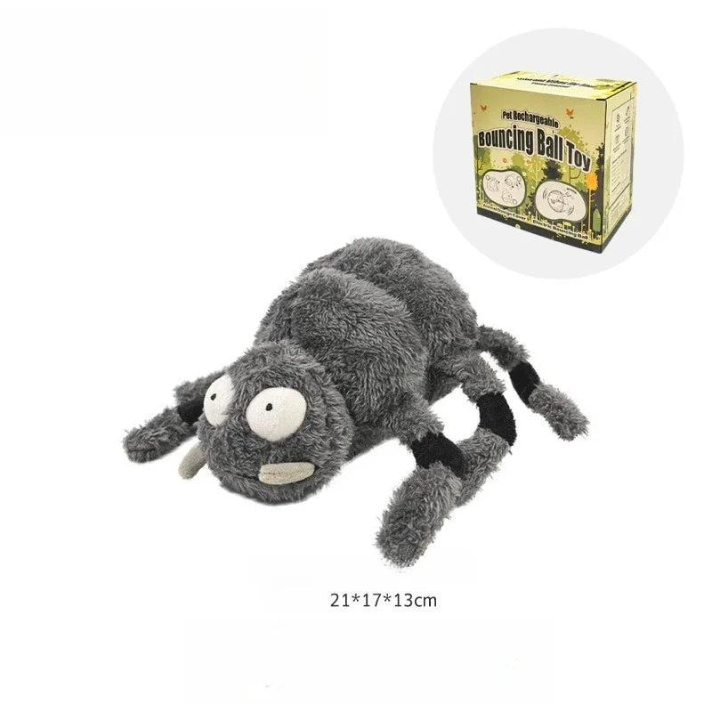 Interactive Vibrating Crab Dog Toy, Automatic Plush Ball with Squeaky Sound for All Dogs and Cats