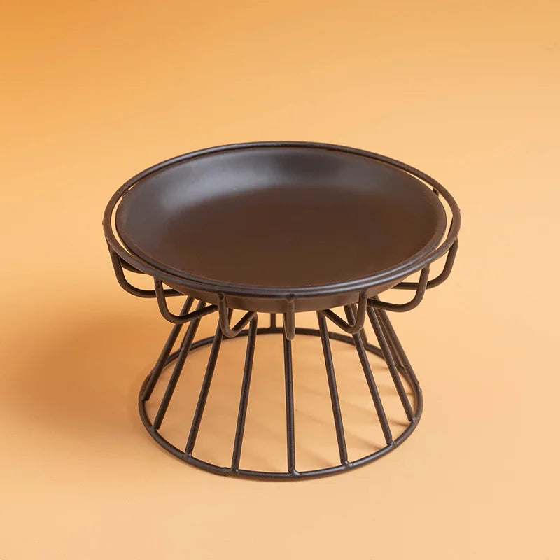 1Set (1pc rack + 1pc bowl) ceramic high-rise cat bowl，Easy to Clean 1pc Raised Ceramic Cat Food Bowl - Anti-Spill Pet Bowl