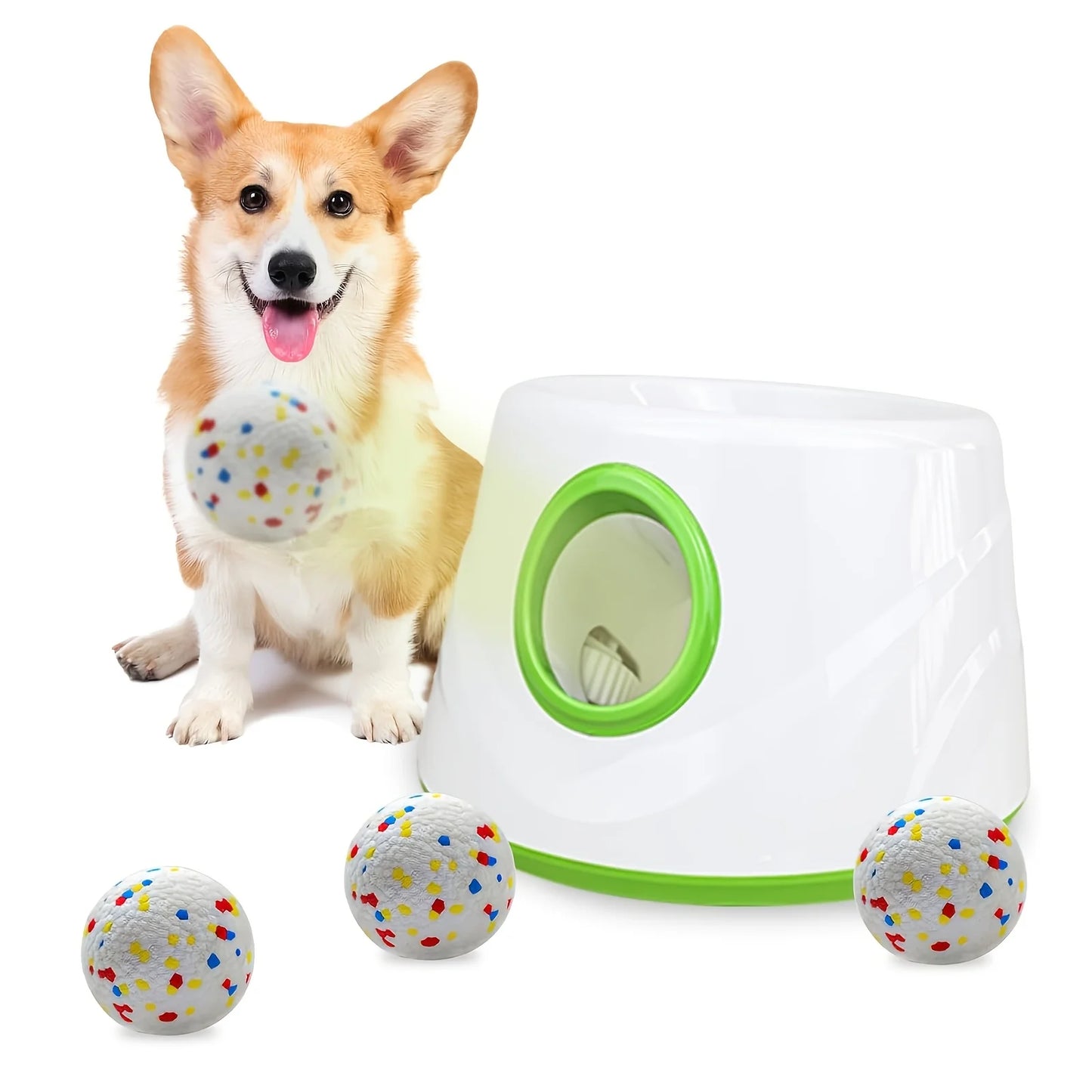 A Dog-use Automatic Ball Launcher, A Dog Ball Retrieval Device With 3 ETPU Balls, And An Interactive Pet Toy Suitable For Smal
