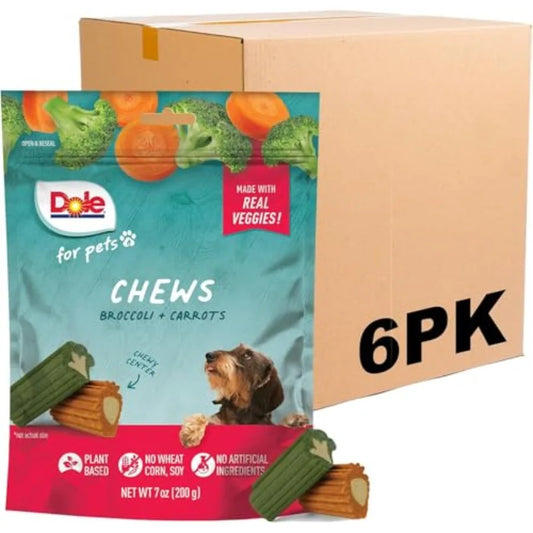 for Pets Dog Chews Assorted Broccoli + Carrot Vegetable-Flavored Treats No Artificial Colors Flavors or Preservatives No Wheat