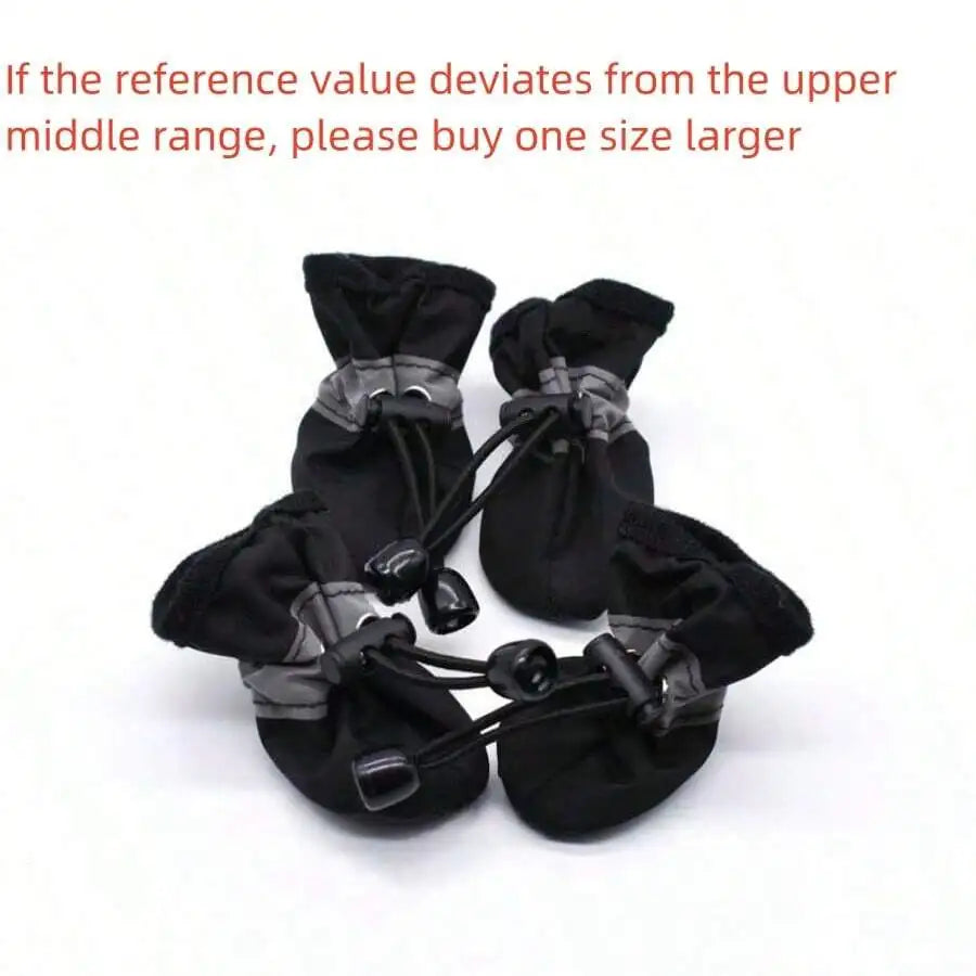4pcs/Set Waterproof Anti-Slip Pet Dog Shoes, Chihuahua Rain Boots For Small Dogs & Puppies