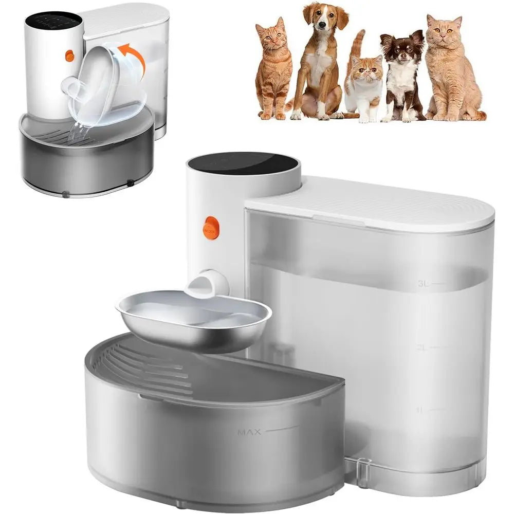 3.5L Radar Sensor Pet Water Fountain,No Filter,No-APP Automatic Dispenser for Cat&Small Dog,Wastewater Separation As Fresh Water