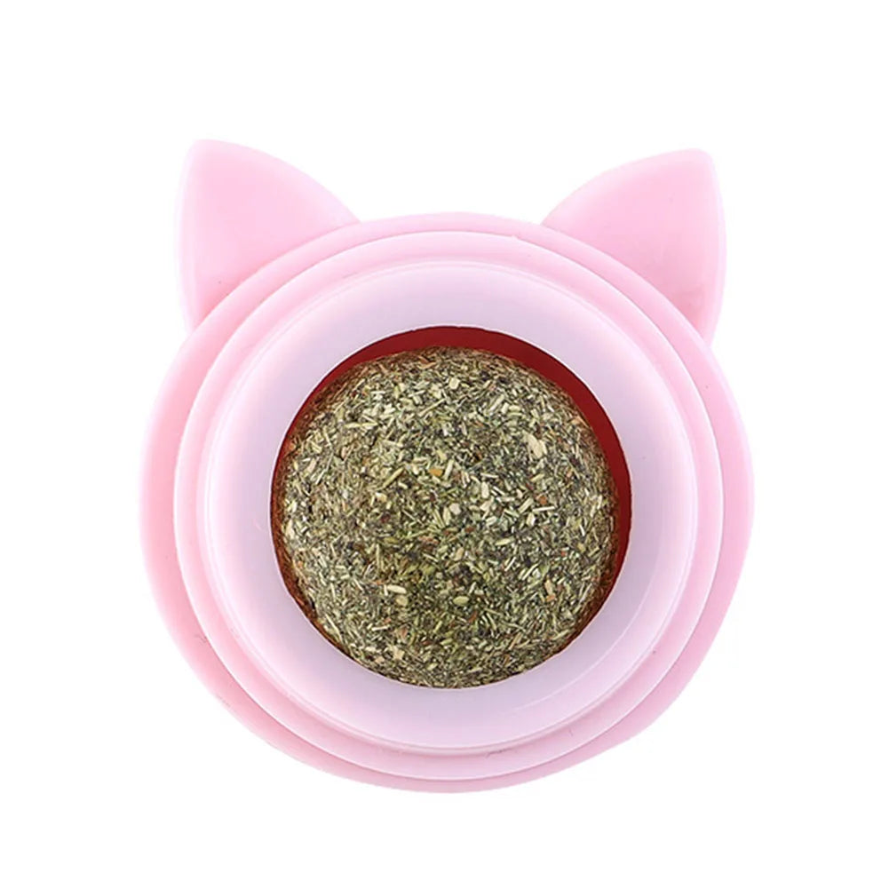 Rotatable Catnip Molar Stick Natural Safe Catnip Edible Lick Balls Catnip Wall Balls for Cats Teeth Cleaning Pet Treats Supplies