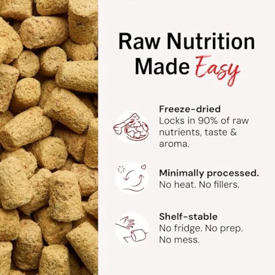 Freeze-Dried Raw Beef Meal Mixers- Dog Food Topper and Mixer - Made with 95% Grass-Fed Beef Organs and Bone - Perfect for Picky