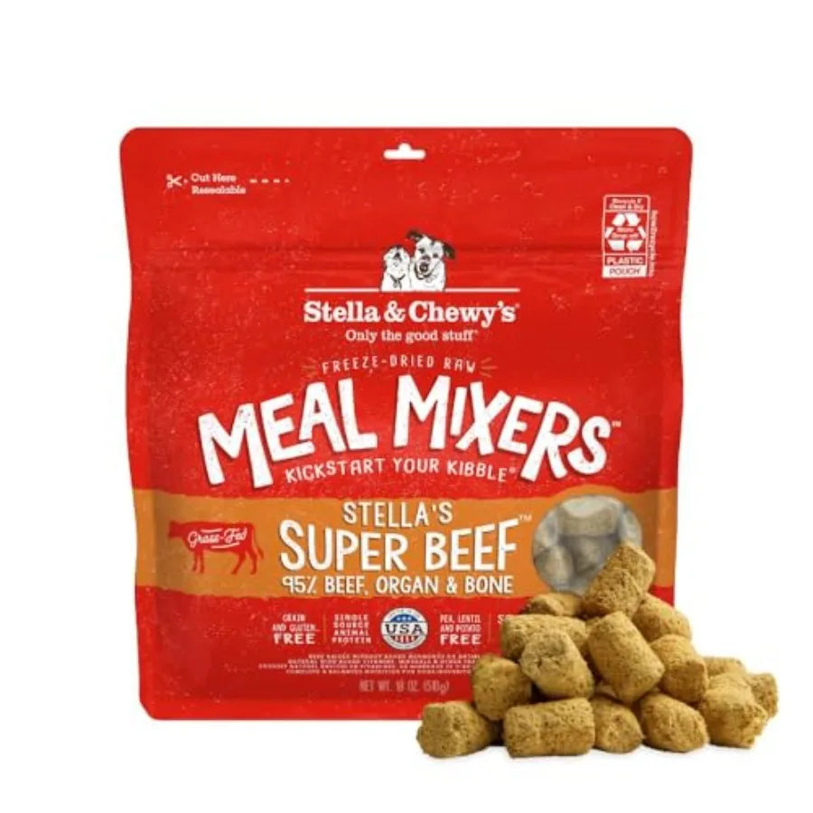 Freeze-Dried Raw Beef Meal Mixers- Dog Food Topper and Mixer - Made with 95% Grass-Fed Beef Organs and Bone - Perfect for Picky