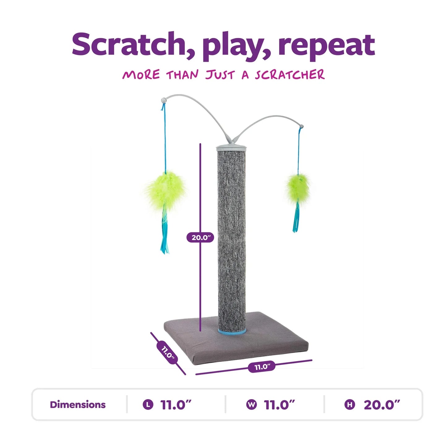 Spin Cat Toy, Carpet Scratching Post, Interactive Spinning Wand, Multicolored
