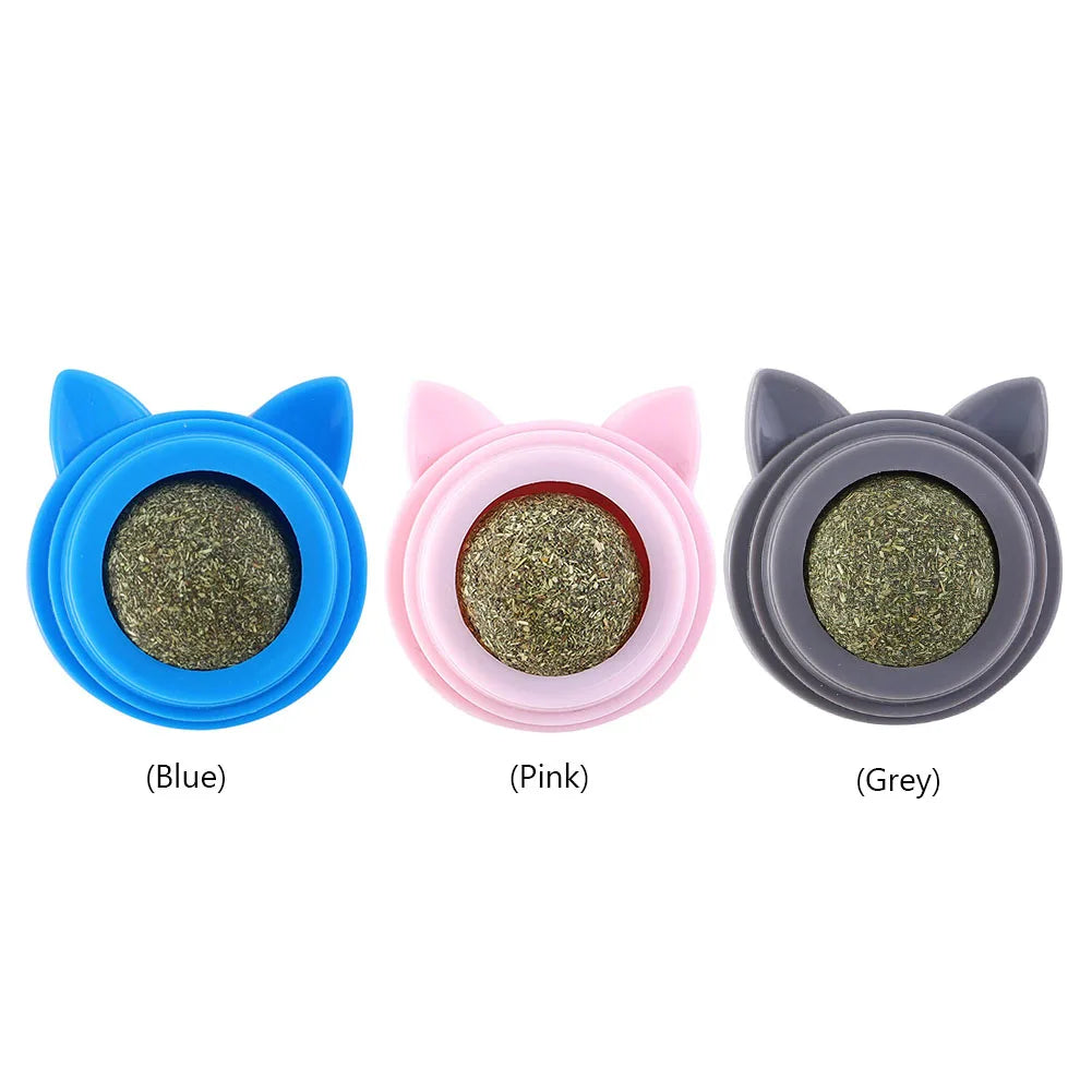Rotatable Catnip Molar Stick Natural Safe Catnip Edible Lick Balls Catnip Wall Balls for Cats Teeth Cleaning Pet Treats Supplies